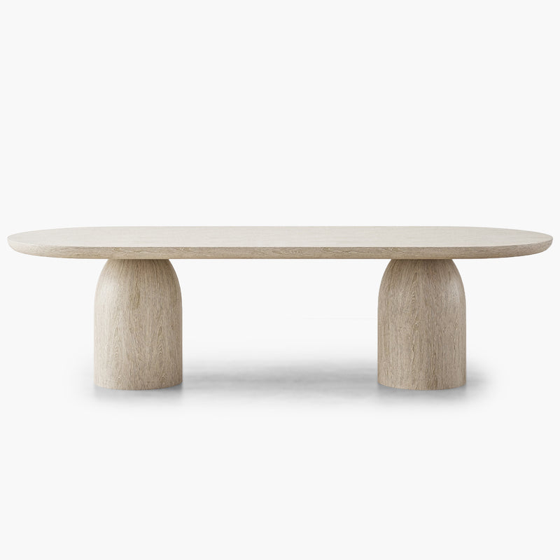 Bullet Rectangle Dining Table - Oak Wood